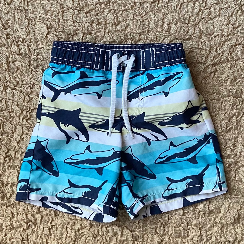Old Navy Size 6-12M Baby Boy Shark Swim Shorts